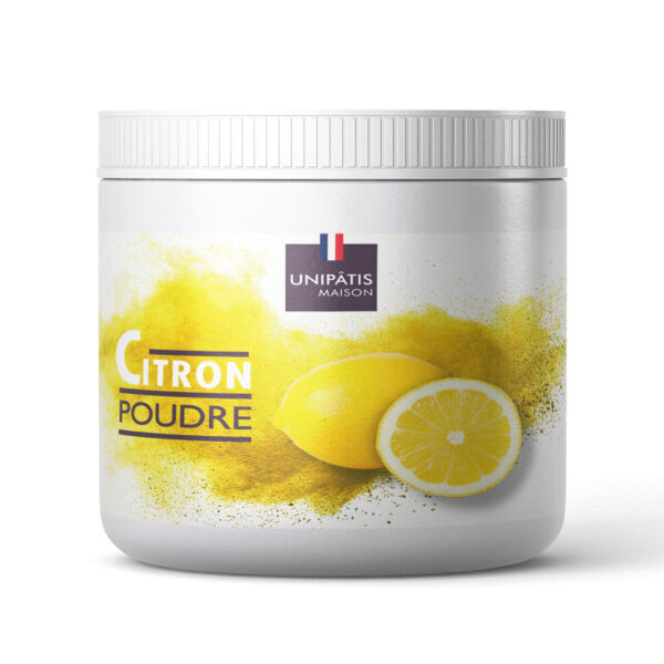 natural lemon powder in white jar