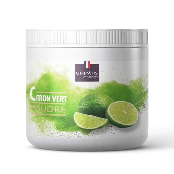 freeze-dried lime powder in a white jar
