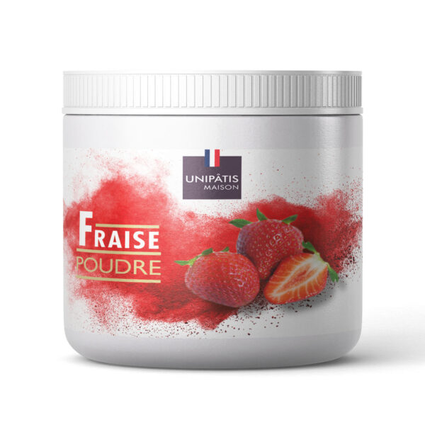 freeze-dried strawberry powder in white jar